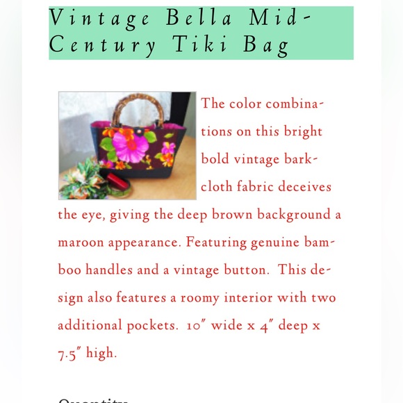 Heidi line bamboo bag - Picture 4 of 4